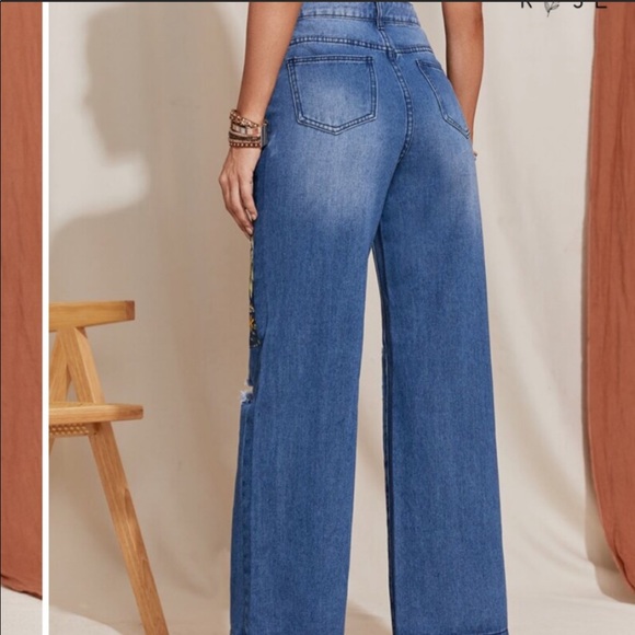 Patchwork Jeans Floral Patchwork Jeans - Picture 3 of 7